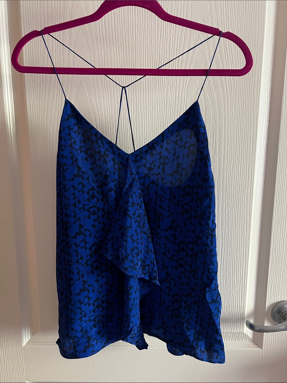 Central Park West Royal Blue Printed Spaghetti-Strap Cami